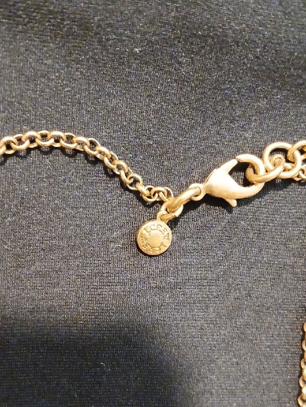 J. Crew Gold Crescent Moon Necklace with Crystal Trim - Picture 2 of 3